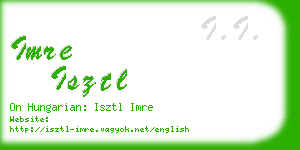 imre isztl business card